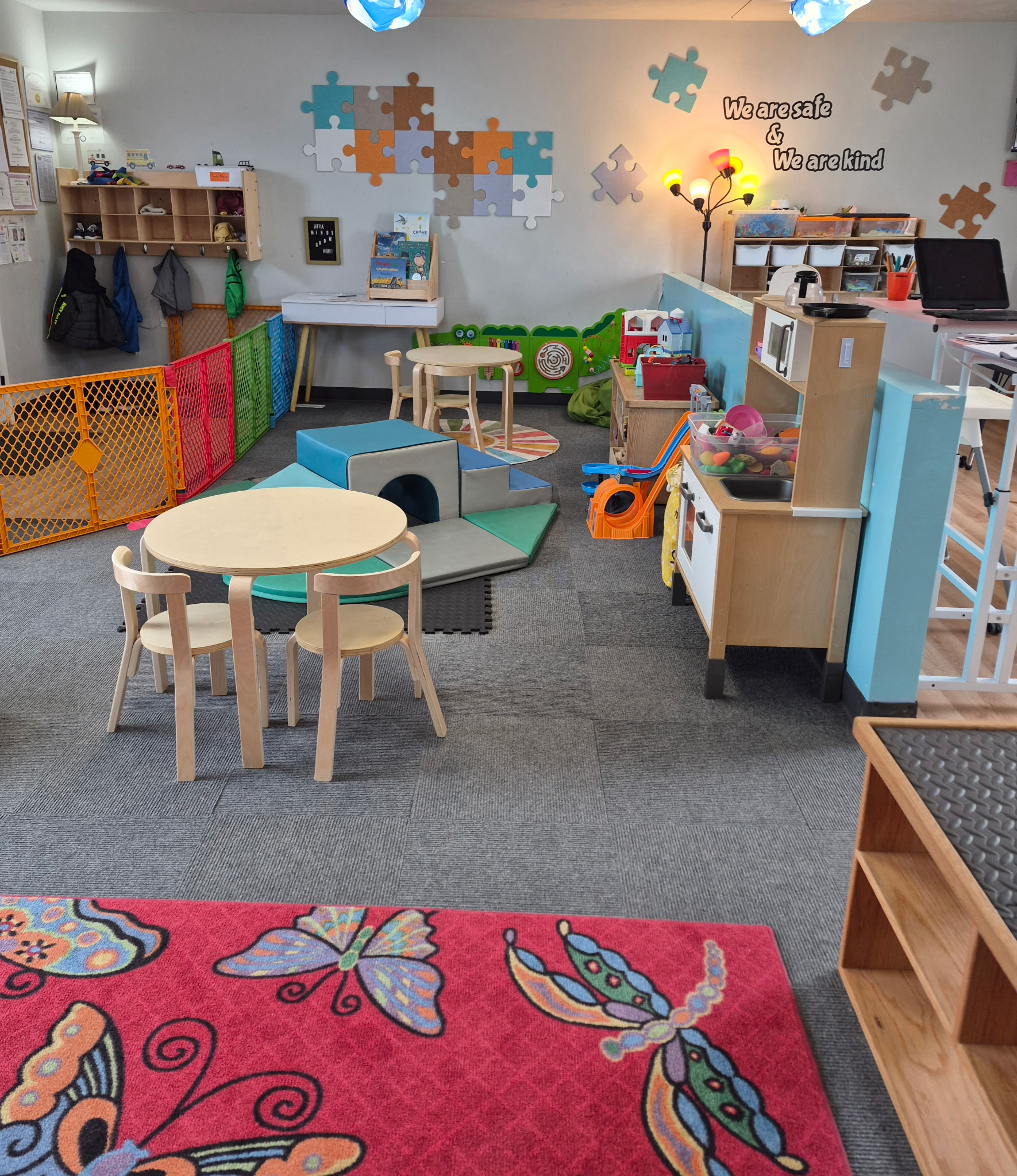 Children playing together in the daycare classroom